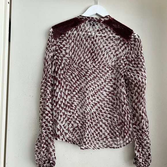 Joe’s Jeans Print Silk Sequin Blouse - Picture 3 of 7